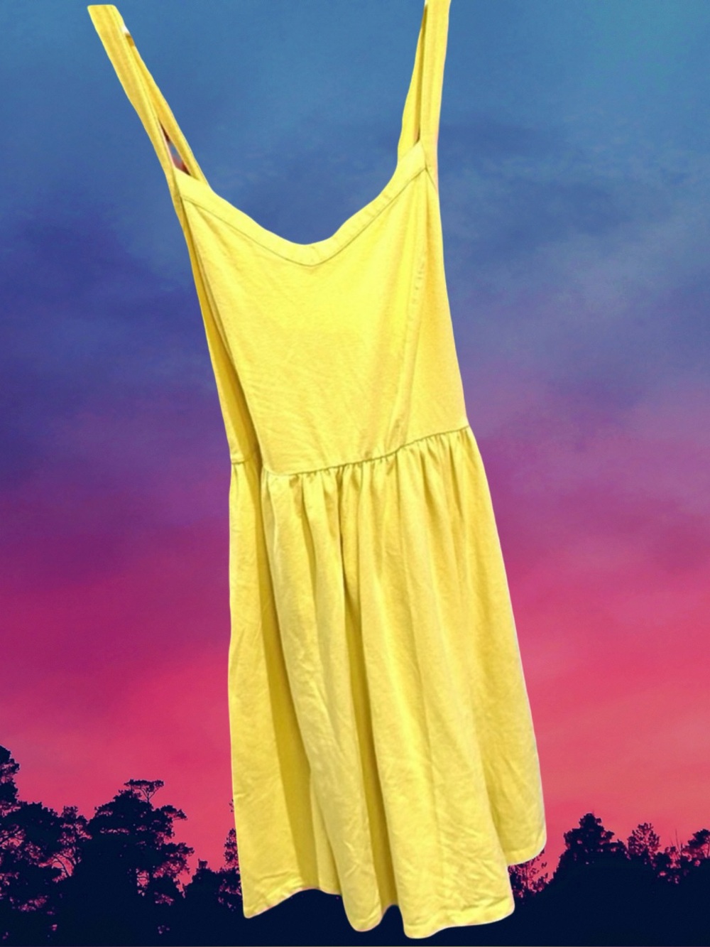 Forever 21 Women’s plus-size Yellow Stretchy Sleeveless Mini Sundress💜💜3X